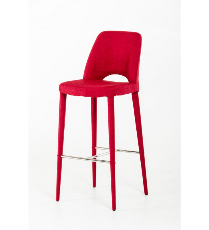 VIG Modrest Williamette Red Fabric Fully Covered Bar Stool (Set of 2)
