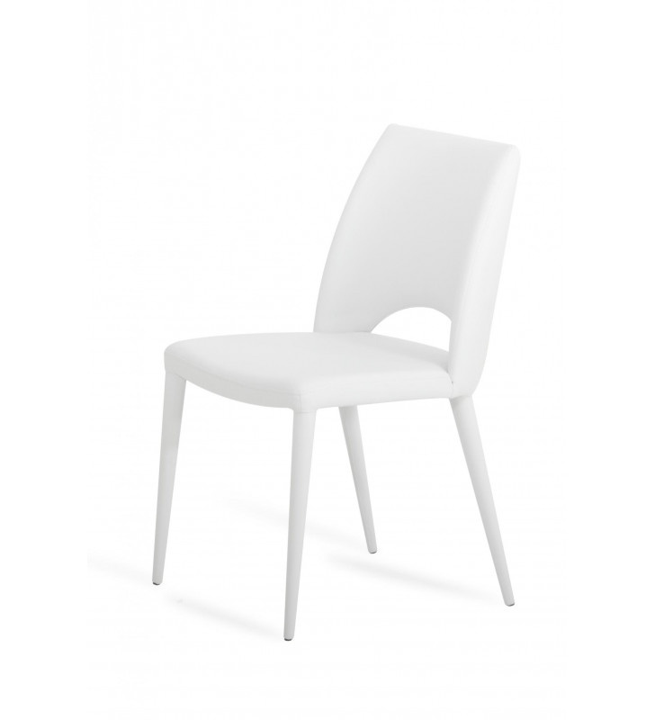 VIG Modrest Yael White Leatherette Metal Frame Dining Chair (Set of 2)