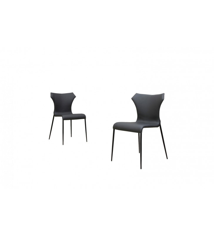 VIG Modrest Marsha Modern Grey and Black Dining Chairs (Set of 2)