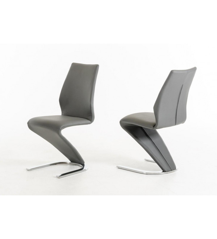 VIG Modrest Penn Modern Grey Leatherette Dining Chair (Set of 2)