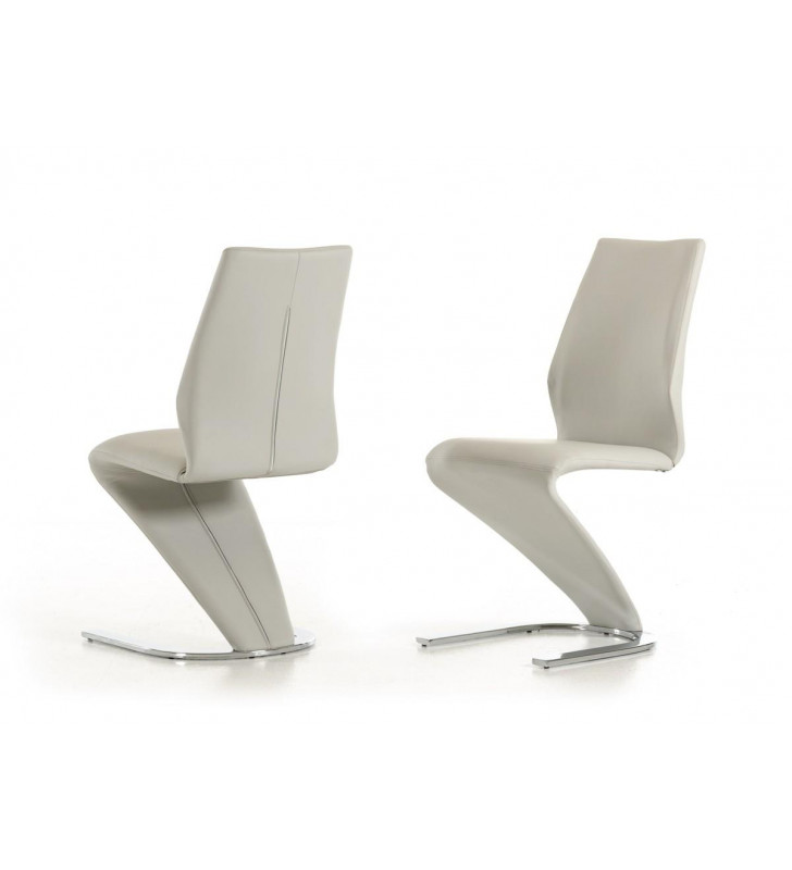 VIG Modrest Penn Modern Light Grey Leatherette Dining Chair (Set of 2)