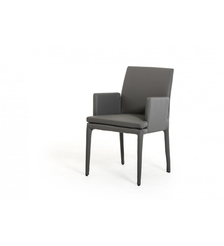 VIG Modrest Dex Modern Grey Leatherette Dining Chair (Set of 2)