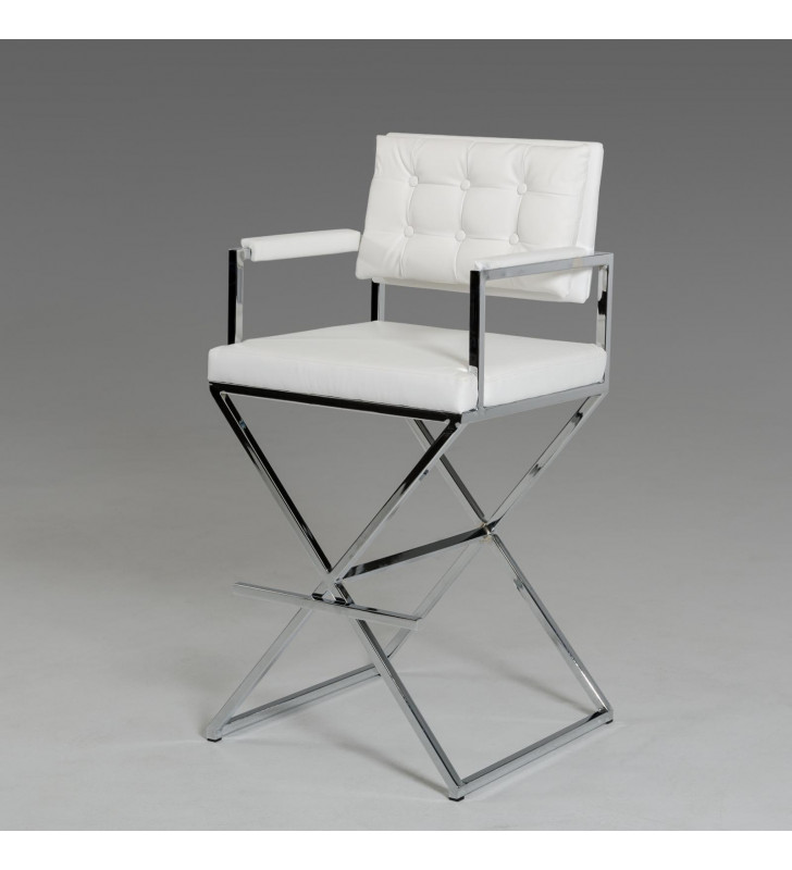 Modrest Coppola White Leatherette Bar Stool (Set of 2)