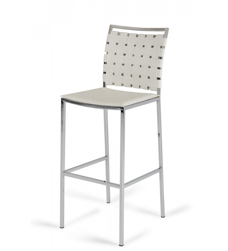 Modrest Shasta White Eco-Leather Bar Stool (Set of 2)