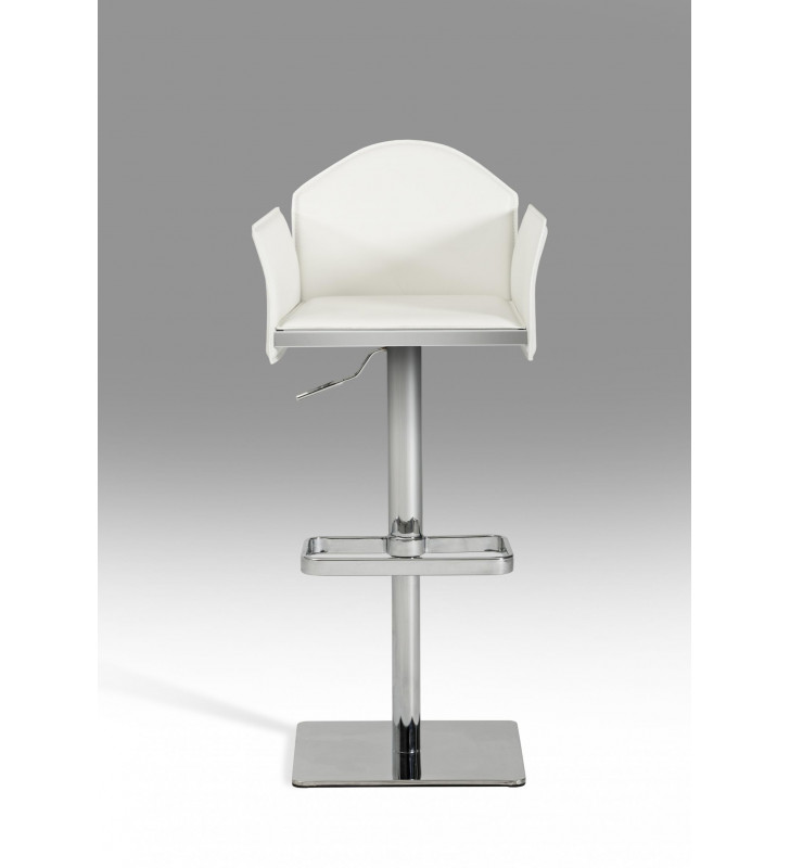 Modrest Emily Modern White Eco-Leather Bar Stool (Set of 2)