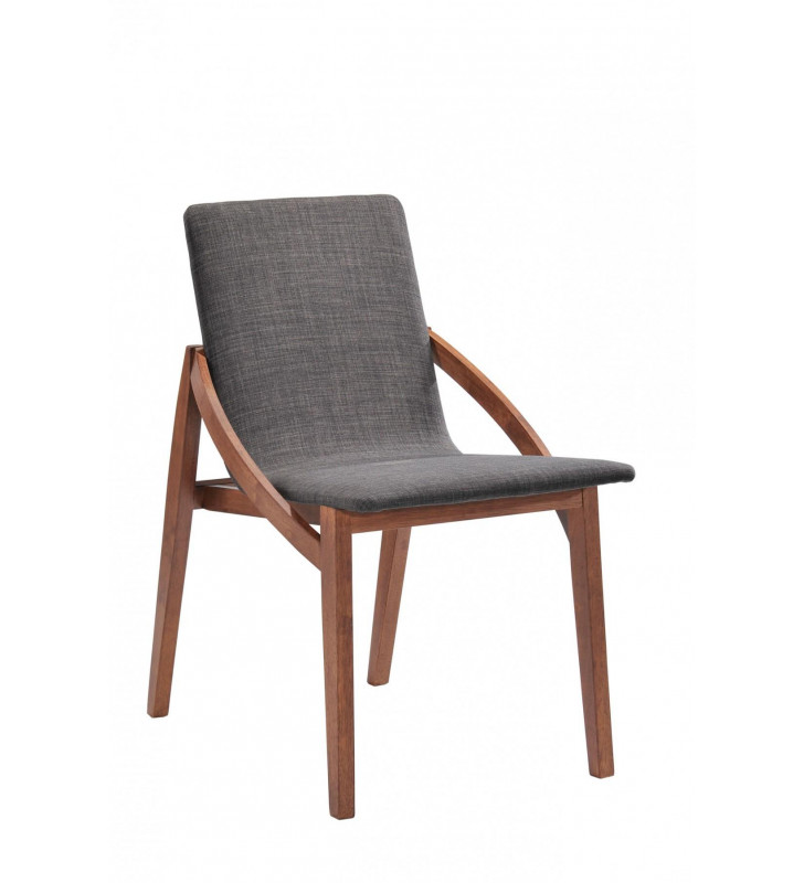Modrest Jett Grey Fabric Dining Chair (Set of 2)