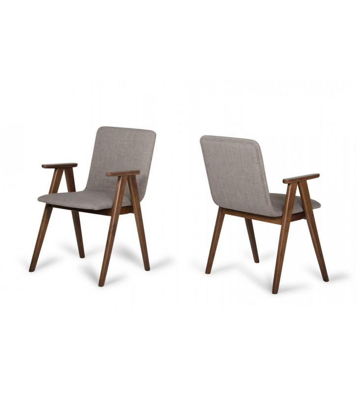 Modrest Maddox Sesame & Walnut Dining Chair (Set of 2)