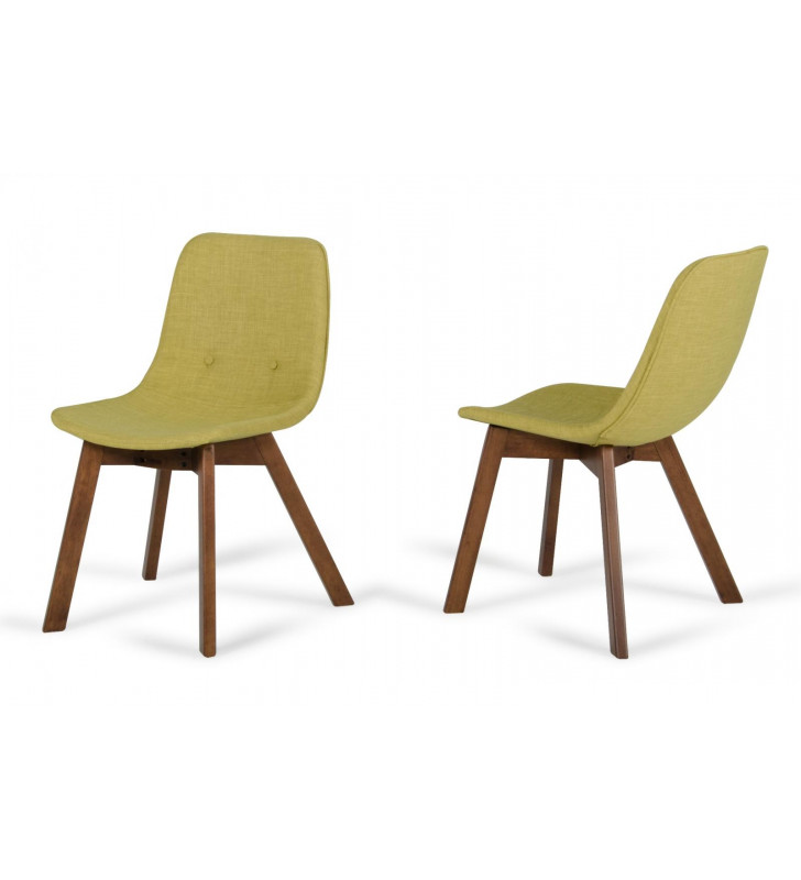Modrest Laken Green Tea & Walnut Dining Chair (Set of 2)