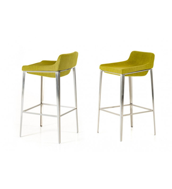 Modrest Adhil Green Fabric Bar Stool (Set of 2)