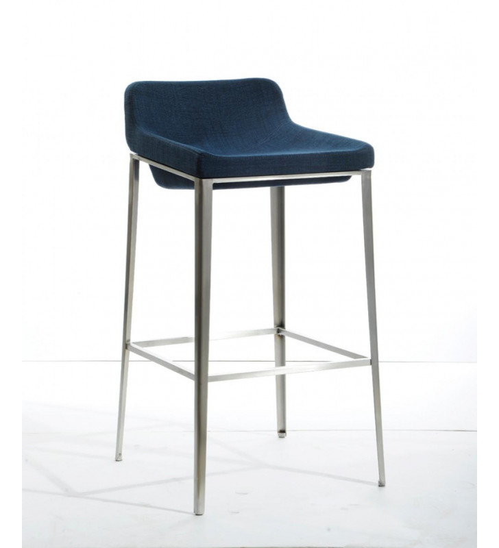 Modrest Adhil Modern Blue Fabric Bar Stool (Set of 2)