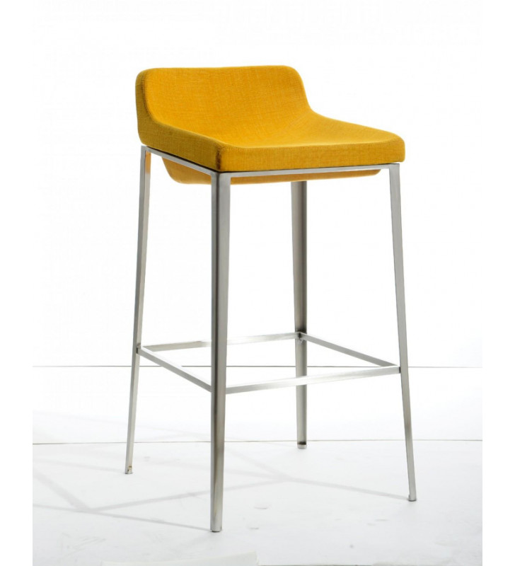 Modrest Adhil Modern Yellow Fabric Bar Stool (Set of 2)