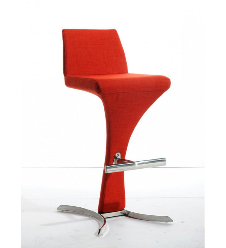 Modrest Ascella Modern Orange Fabric Bar Stool (Set of 2)