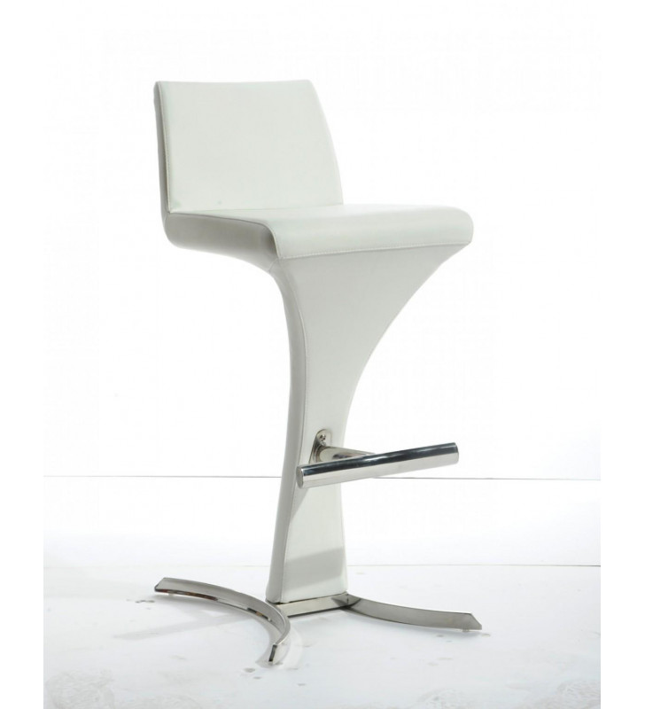 Modrest Ascella White Leatherette Bar Stool (Set of 2)