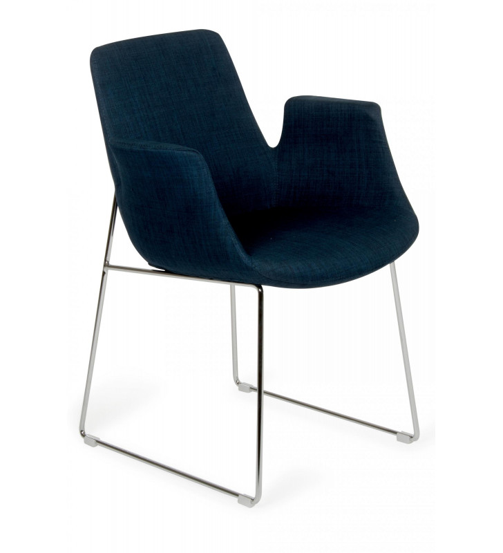 Modrest Altair Blue Fabric Dining Chair (Set of 2)