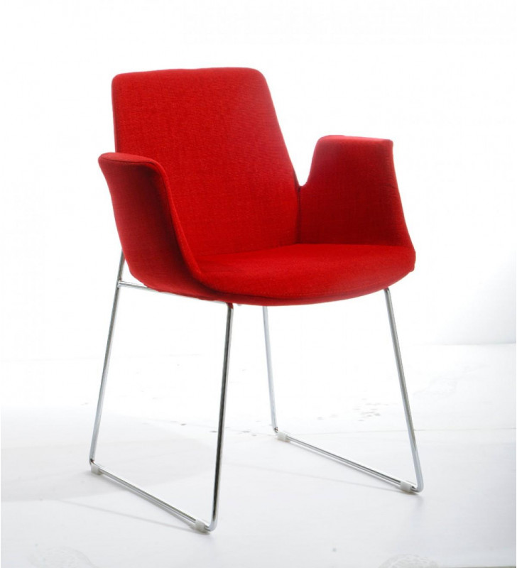 Modrest Altair Red Fabric Dining Chair (Set of 2)