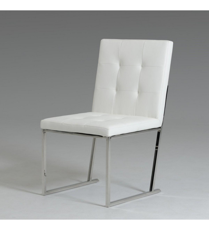 Modrest Click White Leatherette Dining Chair (Set of 2)