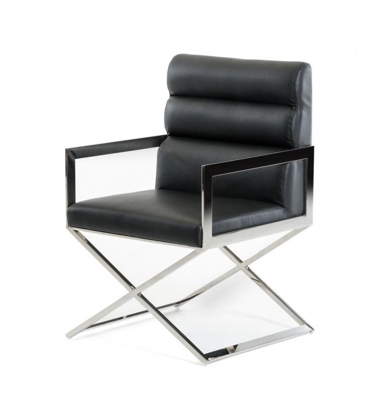 Modrest Capra Black Leatherette Dining Chair (Set of 2)