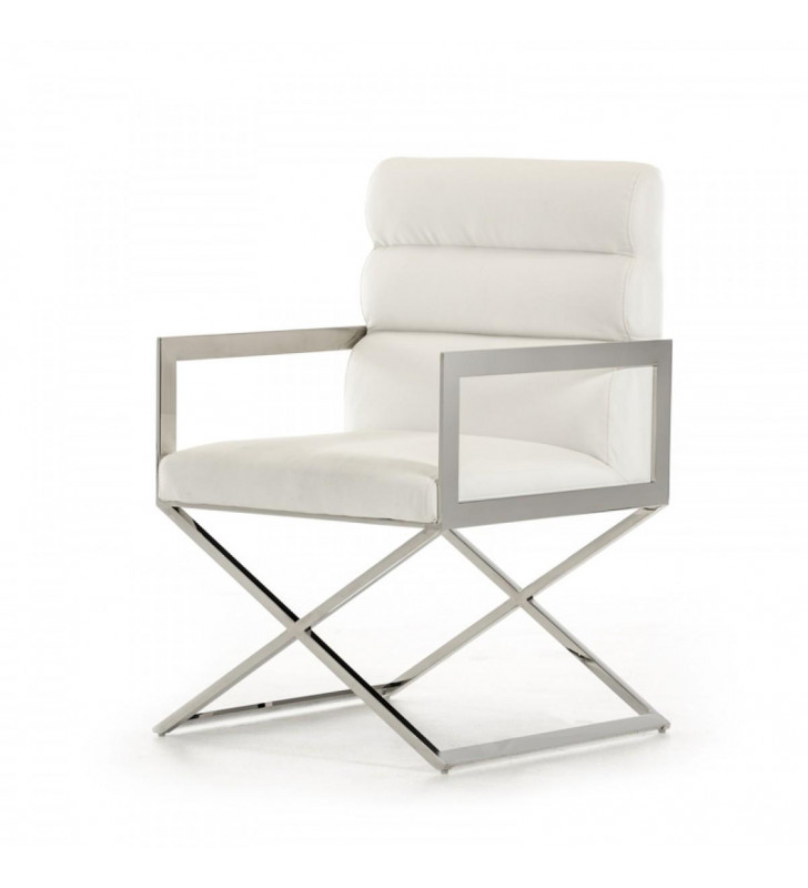 Modrest Capra White Leatherette Dining Chair (Set of 2)