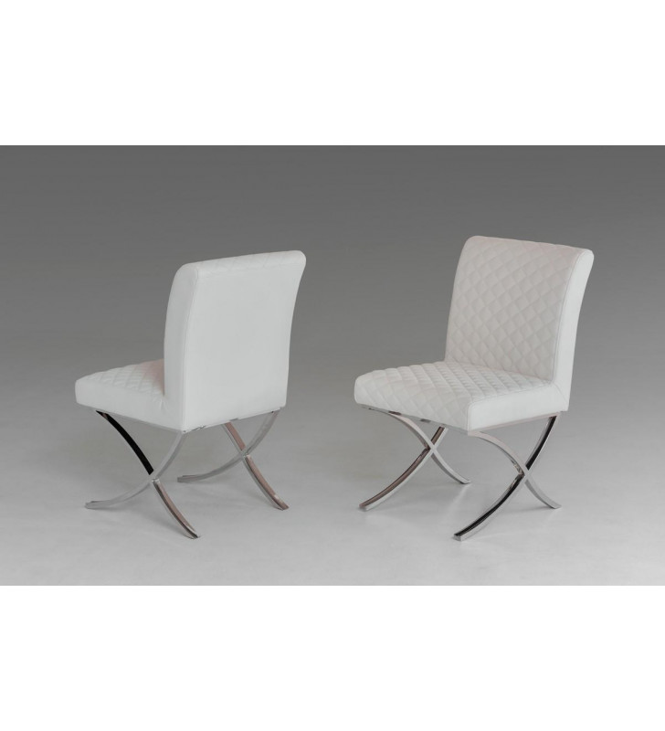 Modrest Adderley Modern White Leatherette Dining Chair (Set of 2)