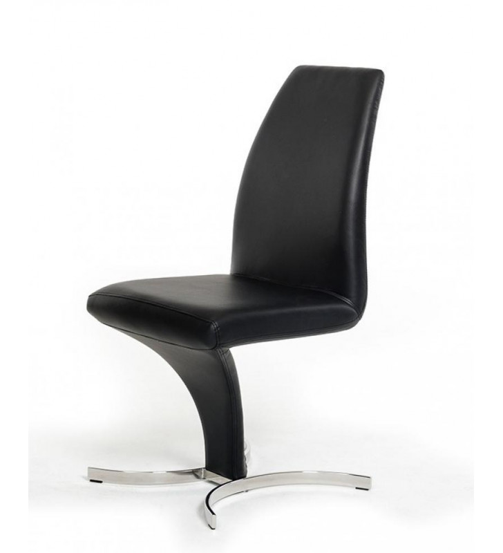 Modrest Nix Black Leatherette Dining Chair (Set of 2)