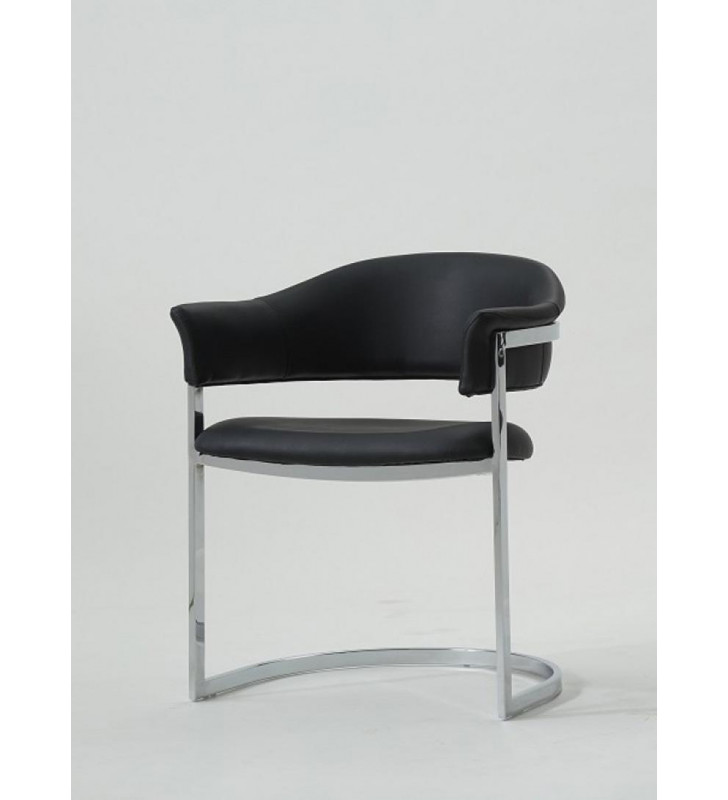 Modrest Allie Contemporary Black Leatherette Dining Chair (Set of 2)