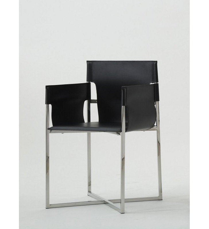 Modrest Jones Black Eco-Leather Dining Chair (Set of 2)