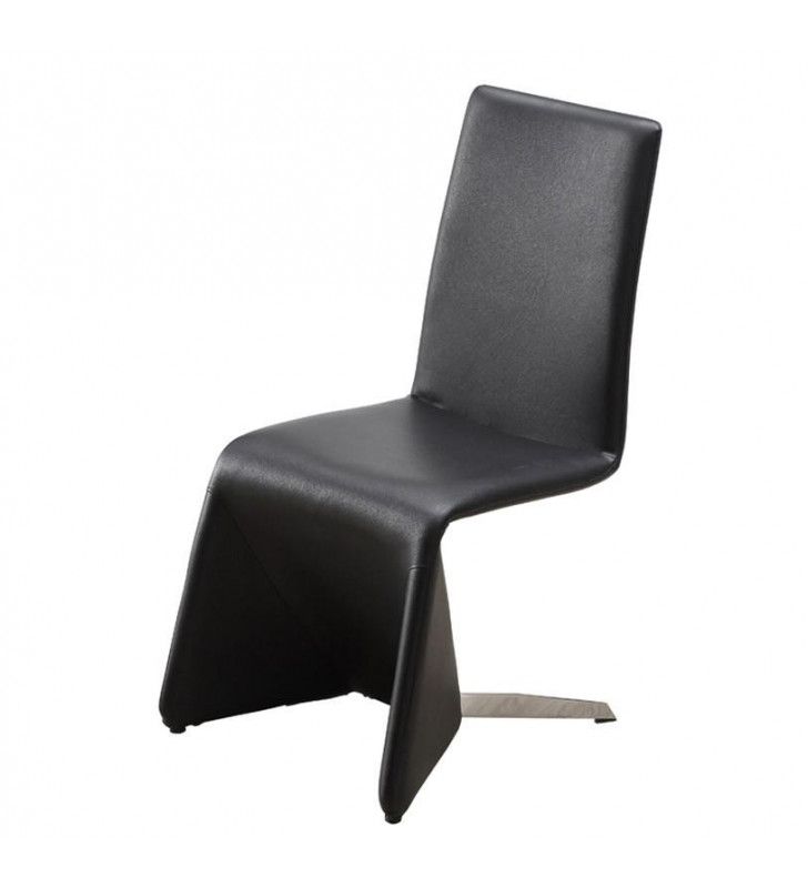 Modrest Nisse - Contemporary Black Leatherette Dining Chair (Set of 2)