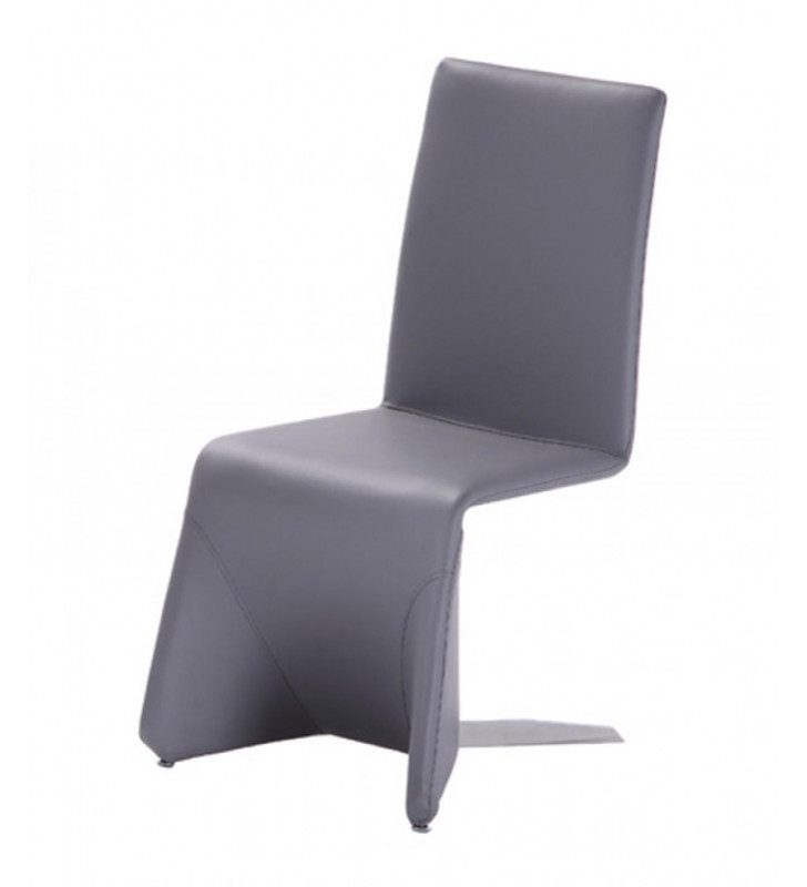Modrest Nisse - Contemporary Grey Leatherette Dining Chair (Set of 2)