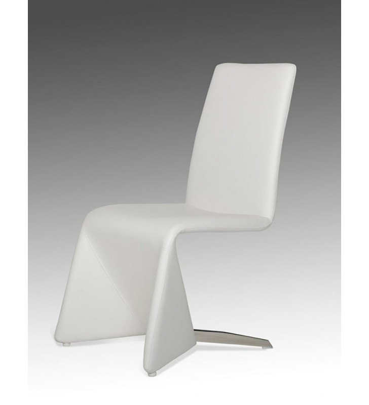 Modrest Nisse - Contemporary White Leatherette Dining Chair (Set of 2)