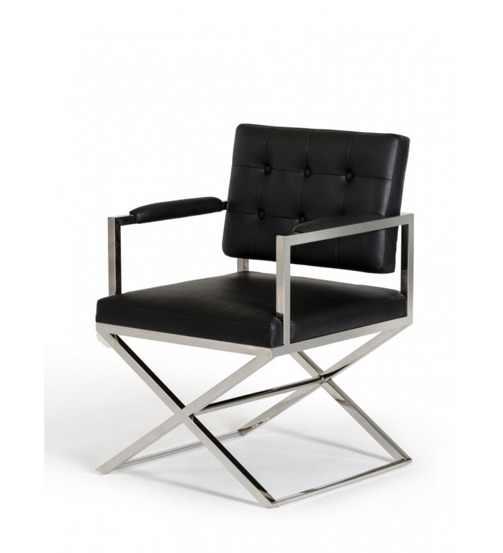 Modrest Spielberg Modern Black Leatherette Dining Chair (Set of 2)