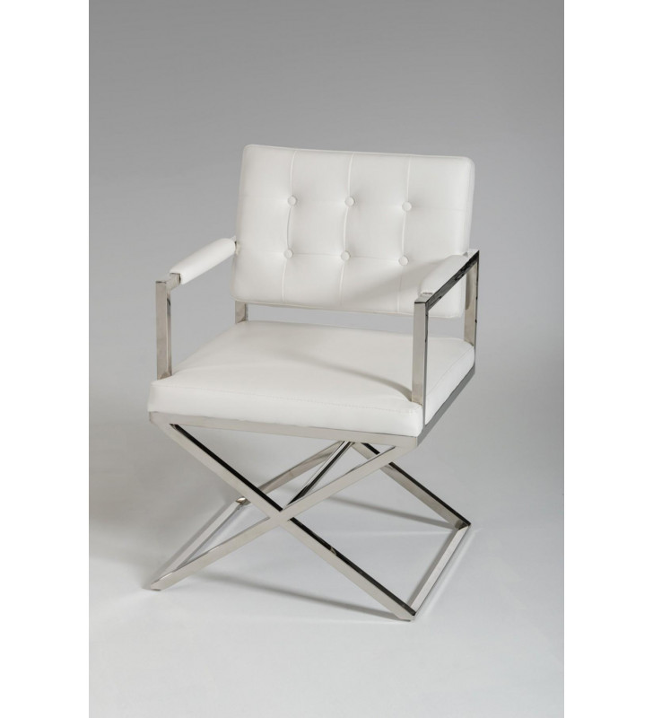 Modrest Spielberg Modern White Leatherette Dining Chair (Set of 2)