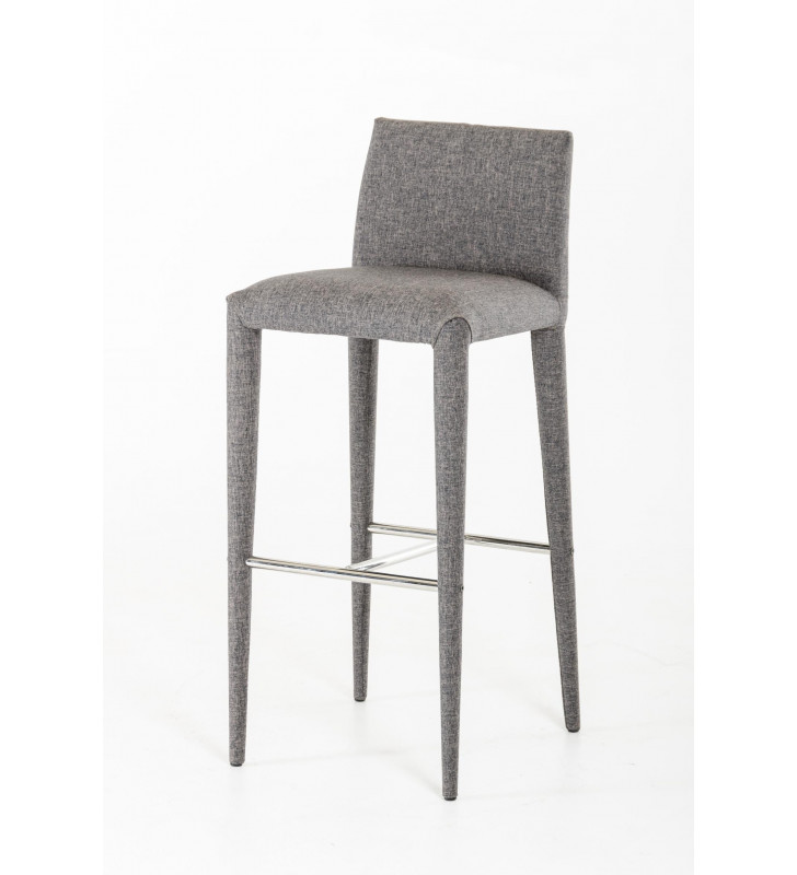 Grey Fabric Bar Stool Set 2Pcs Modrest Medford Modern