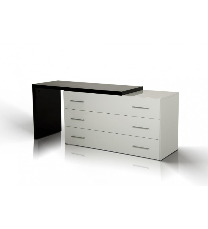  Extendable Dresser in Glossy White/Black VIG Modrest Moon (Infinity) Modern