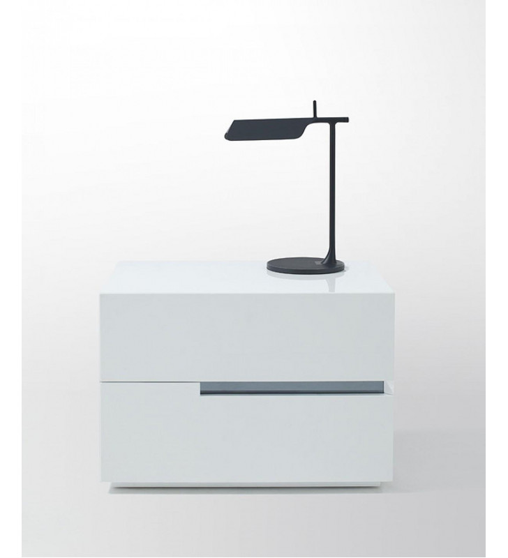 Right Nightstand Glossy White Lacquer VIG Modrest Polar Modern 