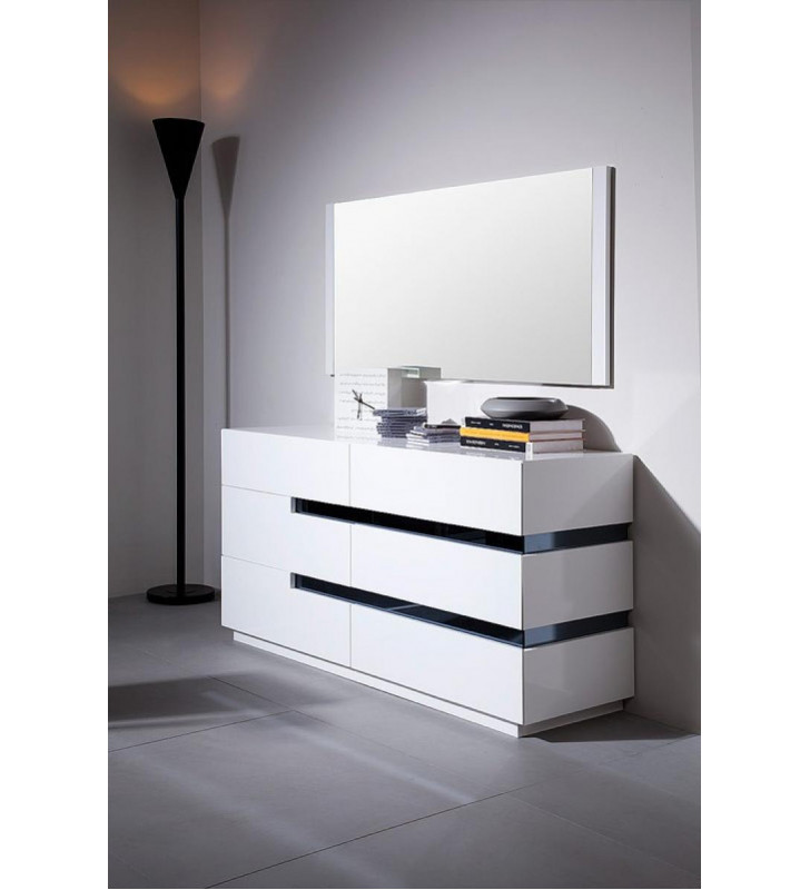 Dresser in White Gloss Modrest Polar Contemporary Modern