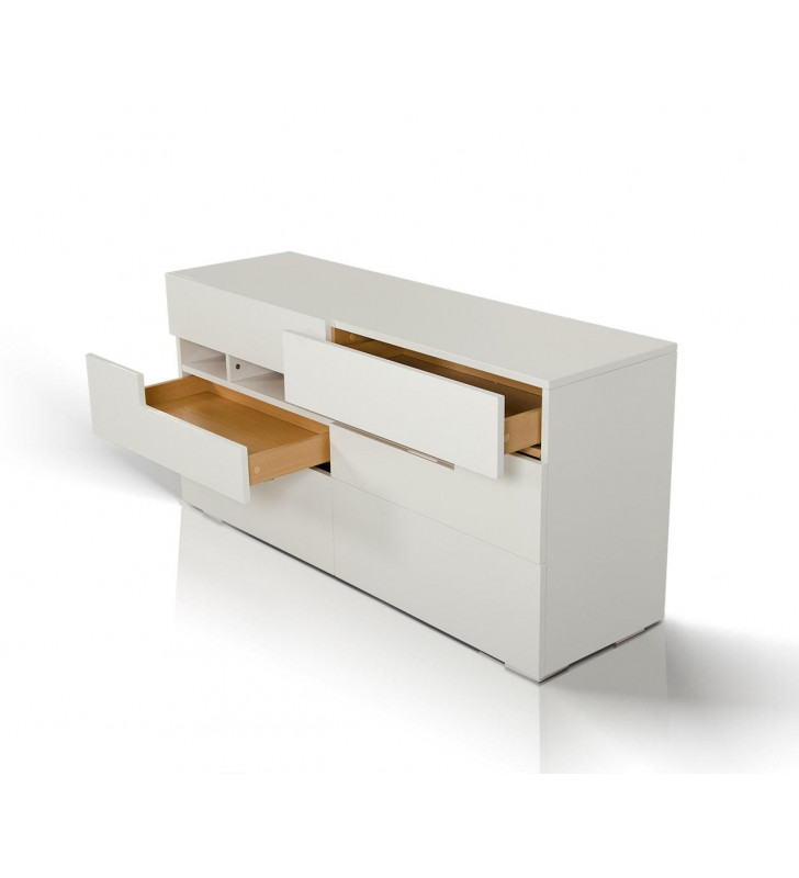 Dresser w/LED in White Lacquer VIG Modrest Ceres Modern 