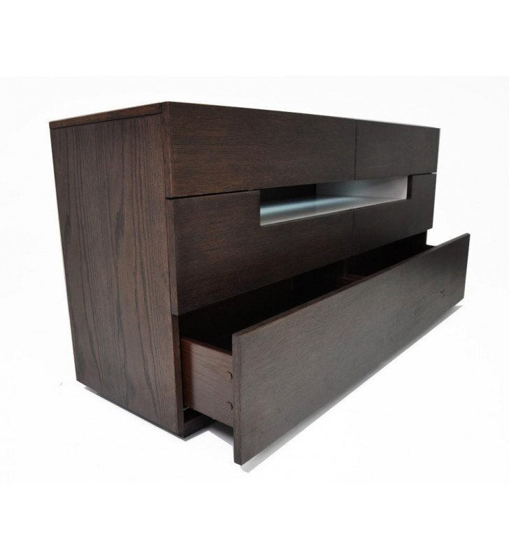 Dresser w/LED Light Brown Oak /Grey VIG Modrest Ceres Contemporary 