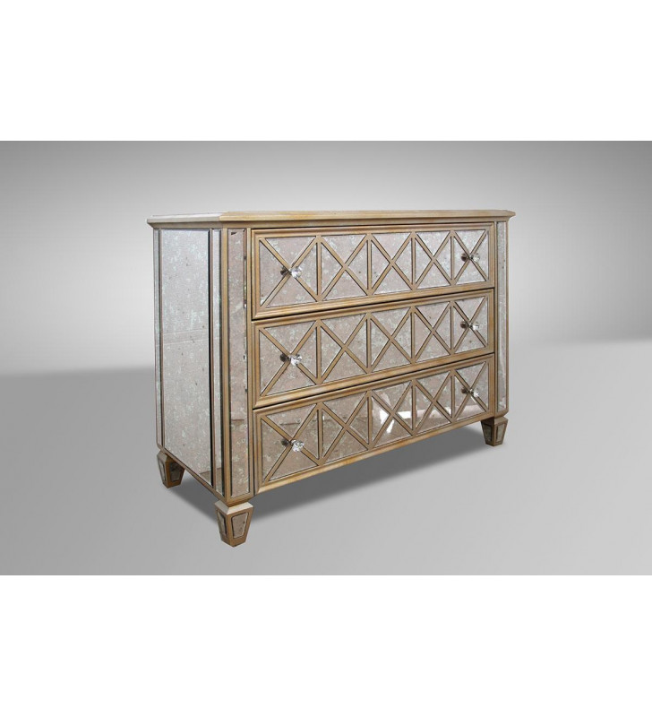 Mirrored Dresser Gold Accents Vig Modrest Harmon Transitional Modern