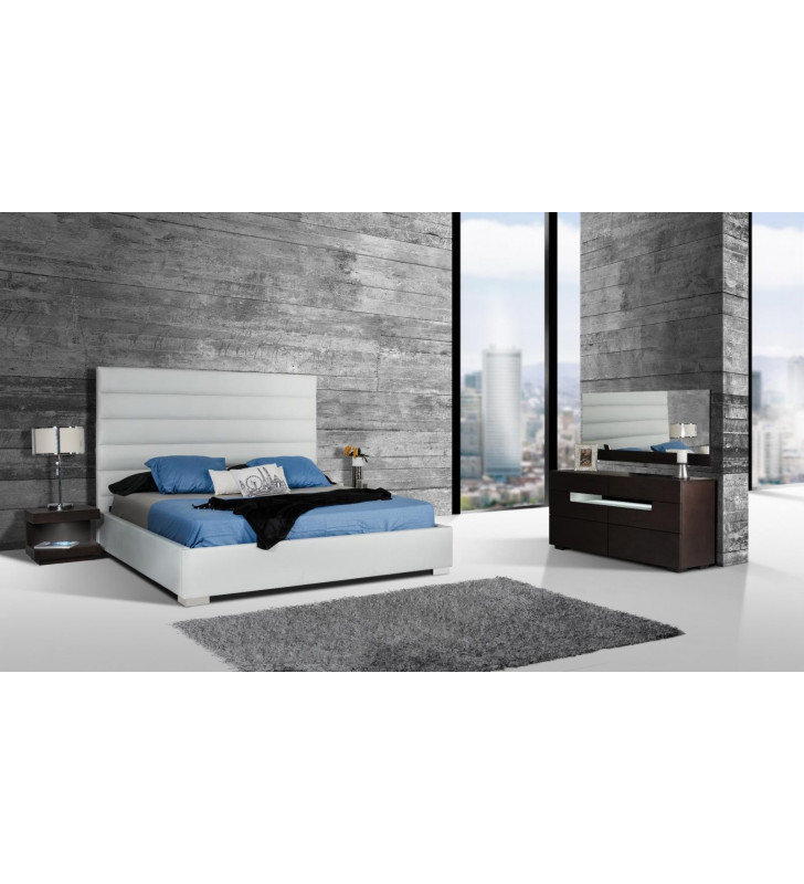 VIG Modrest Kasia White Leatherette Queen Bed Modern Contemporary