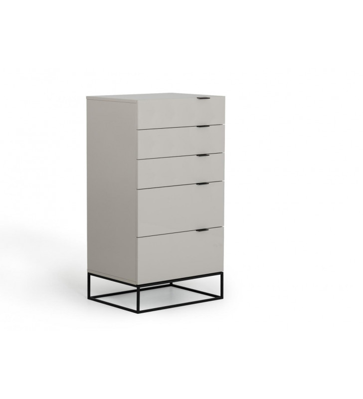 VIG Modrest Hera Grey Glossy Lacquer Chest Modern Contemporary