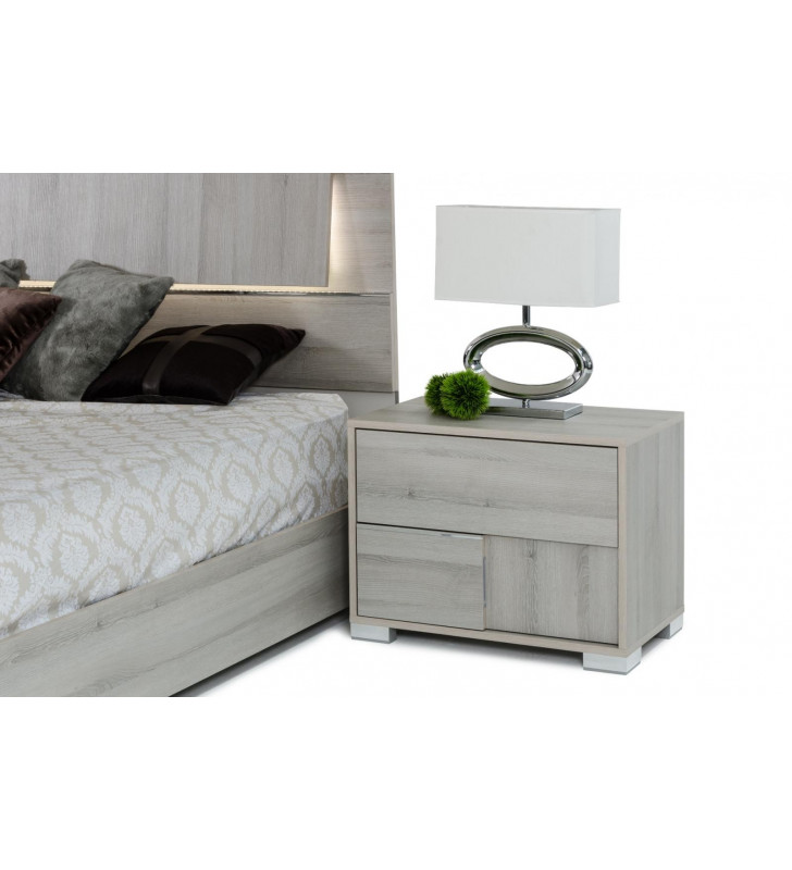 VIG Modrest Ethan Modern Grey Right Nightstand Made In Italy Right Nightstand