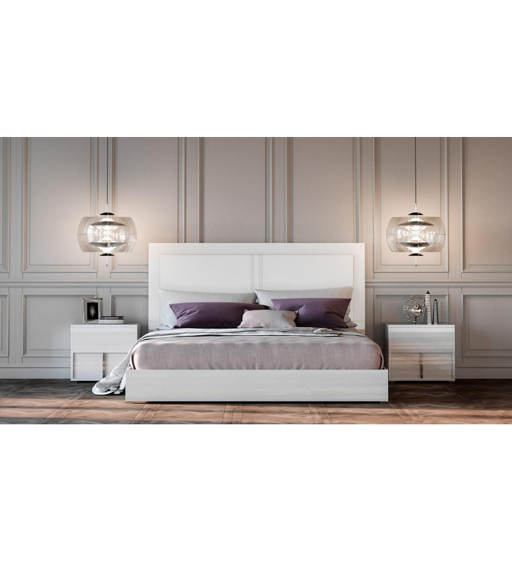 VIG Modrest Nicla Glossy White King Bed Modern Contemporary Made In Italy