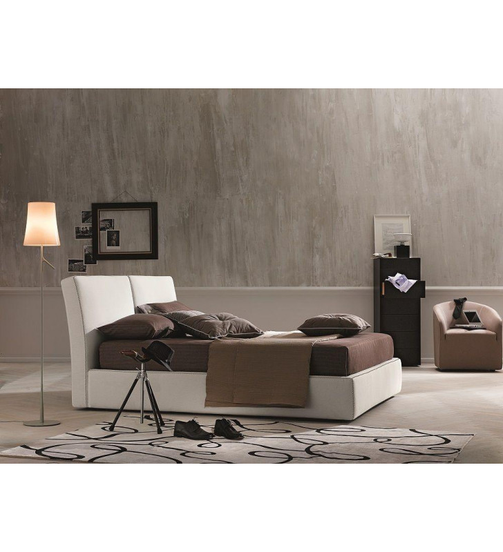J&M Clay Modern Light Beige Water-Resistant Fabric Finish King Size Storage Bed