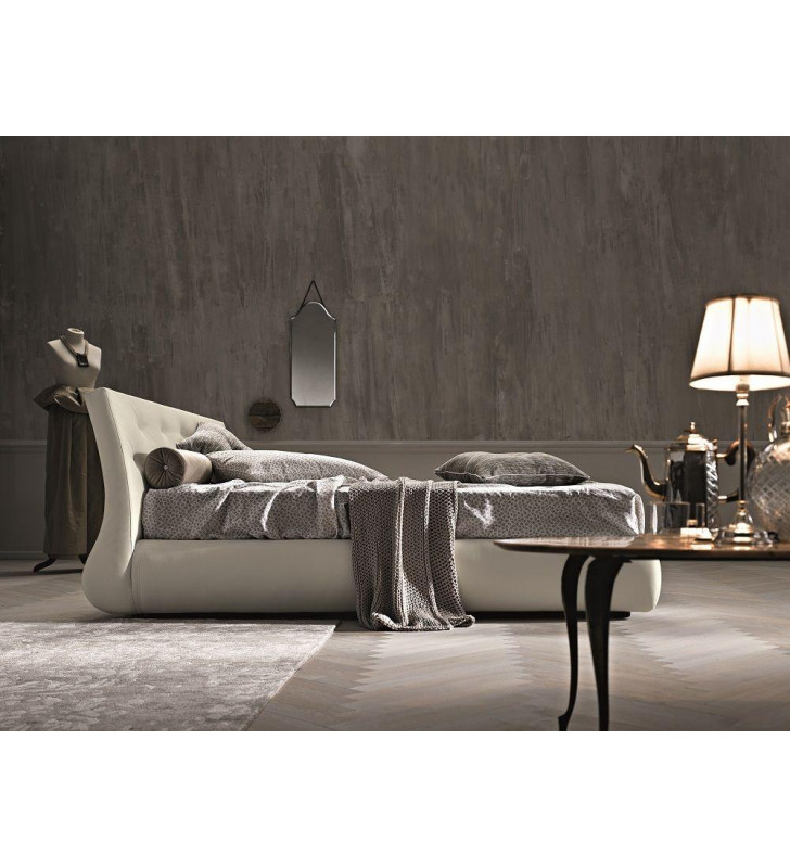 J&M Gap Contemporary Style White Eco Pelle Leatherette King Size Bed 