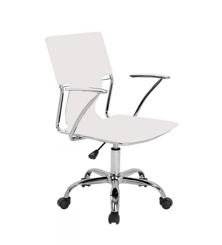 Home Office Desk Chair White Leatherette Modrest Emery VIG Contemporary