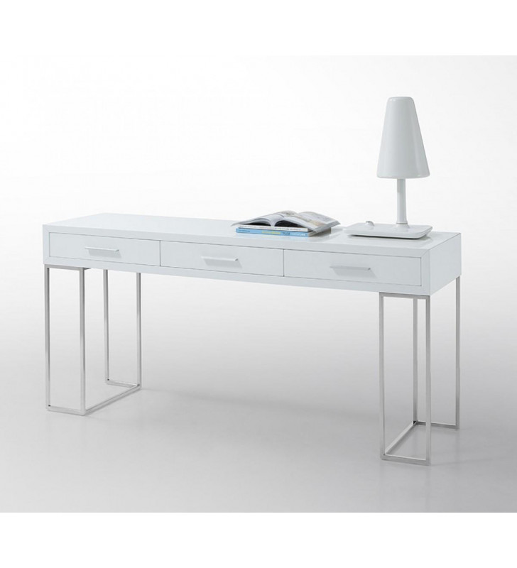 Home Office Writing Desk Glossy White Sheldon VIG Modrest Contemporary