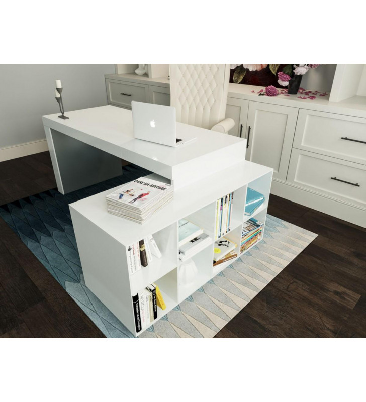 Home Office Computer Desk w/Attached Cabinet Soul VIG Modrest Contemporary 