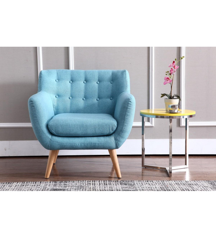 VIG Divani Casa Albany Modern Blue Fabric Accent Chair Contemporary