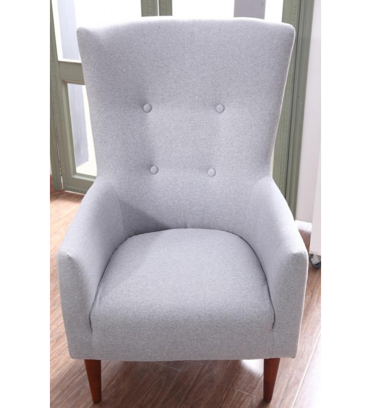 VIG Divani Casa Pacheco Grey Fabric Accent Chair Modern Contemporary