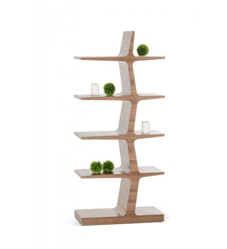 VIG Modrest Timber Modern Walnut Bookcase Contemporary